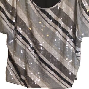 Faded Glory blouse with clear sequins. Size 3X, short sleeve.